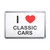 I Love Classic Cars - Plastic Fridge Magnet