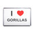 I Love Gorillas - Plastic Fridge Magnet
