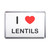 I Love Lentils - Plastic Fridge Magnet