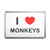 I Love Monkeys - Plastic Fridge Magnet