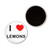I Love Lemons - Button Badge Fridge Magnet