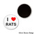 I Love Rats - Button Badge Fridge Magnet