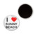 I Love Sunny Beach - Button Badge Fridge Magnet