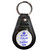 White Blue Keep Calm and Carry On - Plastic Medallion Key Ring