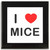 I Love Mice - Square Glass Coaster