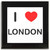 I Love London - Square Glass Coaster