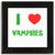 I Love Vampires - Square Glass Coaster