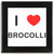 I Love Brocolli - Square Glass Coaster