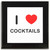 I Love Cocktails - Square Glass Coaster
