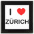 I Love Zurich - Square Glass Coaster