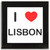 I Love Lisbon - Square Glass Coaster