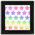 Rainbow Star Pattern - Square Glass Coaster