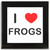 I Love Frogs - Square Glass Coaster