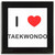 I Love Taekwondo - Square Glass Coaster