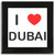 I Love Dubai - Square Glass Coaster