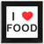 I Love Food - Square Glass Coaster