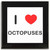 I Love Octopuses - Square Glass Coaster