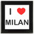 I Love Milan - Square Glass Coaster
