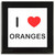 I Love Oranges - Square Glass Coaster I Love Oranges - Square Glass Coaster