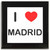 I Love Madrid - Square Glass Coaster