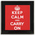Red Keep Calm and Carry On - Square Glass Coaster