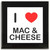 I Love Mac N Cheese - Square Glass Coaster