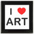 I love Art - Square Glass Coaster
