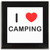 I Love Camping - Square Glass Coaster