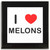 I Love Melons - Square Glass Coaster