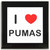 I Love Pumas - Square Glass Coaster