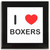 I Love Boxers - Square Glass Coaster