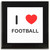 I Love Football - Square Glass Coaster
