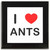 I Love Ants - Square Glass Coaster