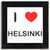 I Love Helsinki - Square Glass Coaster