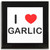 I Love Garlic - Square Glass Coaster