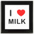 I Love Milk - Square Glass Coaster I Love Milk - Square Glass Coaster