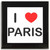 I Love Paris - Square Glass Coaster