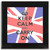 UK Keep Calm and Carry On - Square Glass Coaster