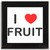 I Love Fruit - Square Glass Coaster