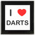 I Love Darts - Square Glass Coaster
