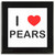 I Love Pears - Square Glass Coaster