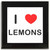 I Love Lemons - Square Glass Coaster I Love Lemons - Square Glass Coaster