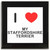 I Love My Staffordshire Terrier - Square Glass Coaster I Love My Staffordshire Terrier - Square Glass Coaster