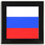 Russia Flag - Square Glass Coaster