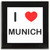 I Love Munich - Square Glass Coaster I Love Munich - Square Glass Coaster
