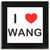 I Love Wang - Square Glass Coaster