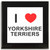 I Love Yorkshire Terriers - Square Glass Coaster