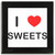 I Love Sweets - Square Glass Coaster