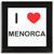 I Love Menorca - Square Glass Coaster