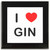 I Love Gin - Square Glass Coaster I Love Gin - Square Glass Coaster